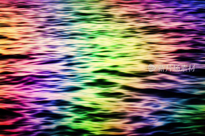 Neon Rainbow Rippled Wave Texture Fluorescent Shiny Pattern Igniting Spectrum Background Long Exposure